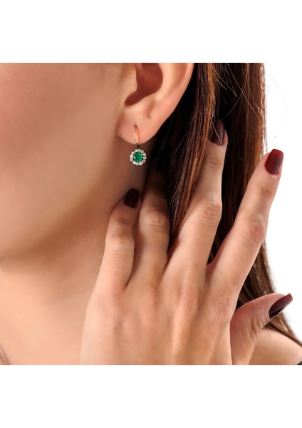 Zamansız Pırıltı Yeşil Kadın 2'li Takı Seti Küpe Kolye Takım Bakır El Yapımı Kararma Yapmaz Kutulu fiyatları