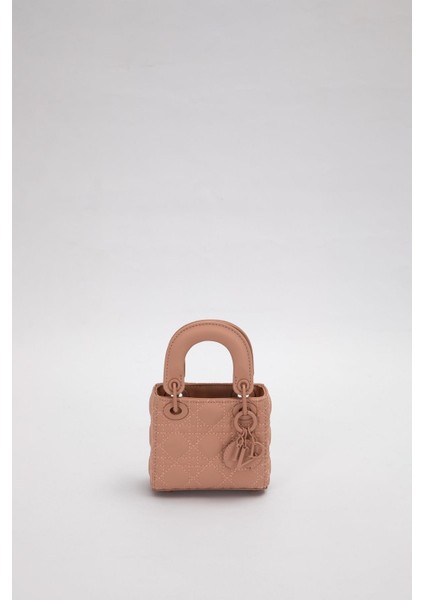 Pembe Mini Boy Aksesuar Detaylı El Çantası
