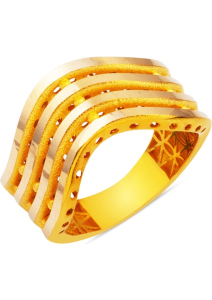 14 Ayar Altın Zikzaklı Ajda Yüzük