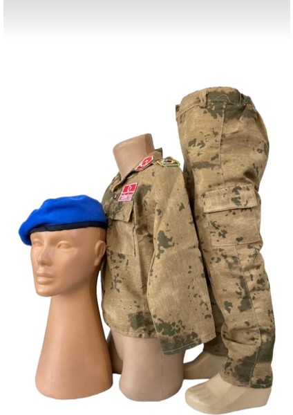 Jandarma Kamuflaj Mavi Bere+Palaska 4 Parça Çocuktakımı modelleri