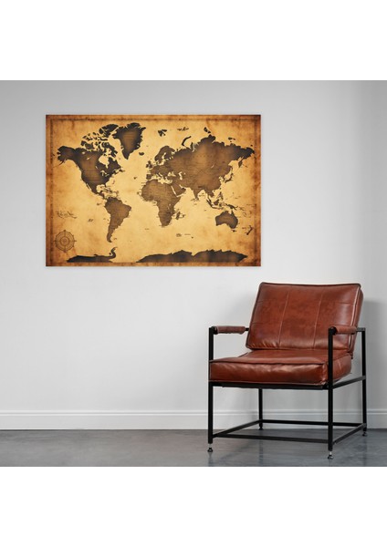 Vintage Dünya Haritası Kanvas Tablo - Ev Dekorasyonu Duvar Dekorasyonu fiyatları