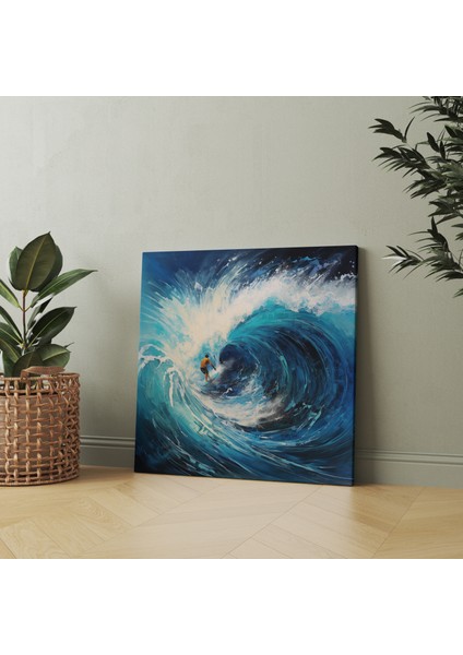 Ifadeci Sörfçü Dalgada Sörf Yapan Kanvas Tablo fiyatları