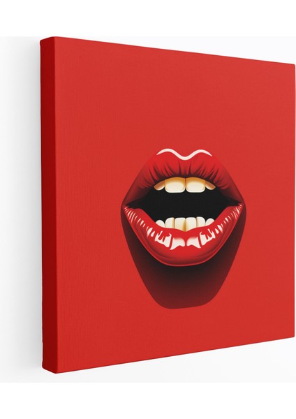 Rolling Stones Minimalist Dil Duvar Sanatı Kanvas Tablo - Rolling Stones Dil Logosu Duvar Dekorasyonu
