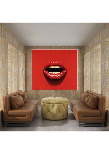 Rolling Stones Minimalist Dil Duvar Sanatı Kanvas Tablo - Rolling Stones Dil Logosu Duvar Dekorasyonu fiyatları