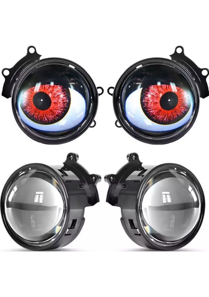 Şeytan Gözü LED Far Sis Farı 6 Modlu Mercekli LED Uzaktan Kumandalı Animasyonlu 2 Adet