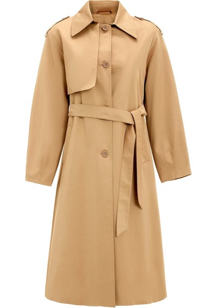 Punto Dikiş Detaylı Rahat Kalıp Su Itici Özellikli Trençkot Kamel 6769 fiyatları