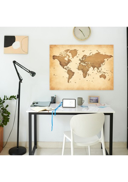 Vintage Dünya Haritası Dekorasyon - Dünya Haritası Kanvas Duvar Sanatı fiyatları