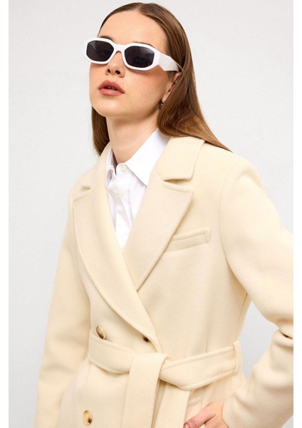 Ceket Yaka Kruvaze Ara Boy Kaban Ekru 3094 fiyatları