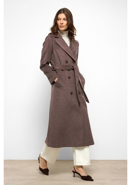 Ceket Yaka Kruvaze Ara Boy Kaban Latte 3094