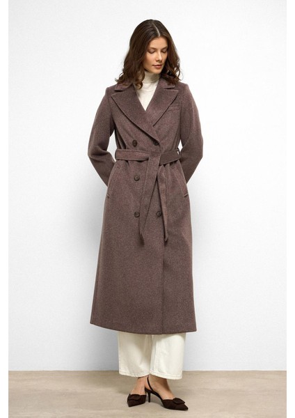 Ceket Yaka Kruvaze Ara Boy Kaban Latte 3094 modelleri