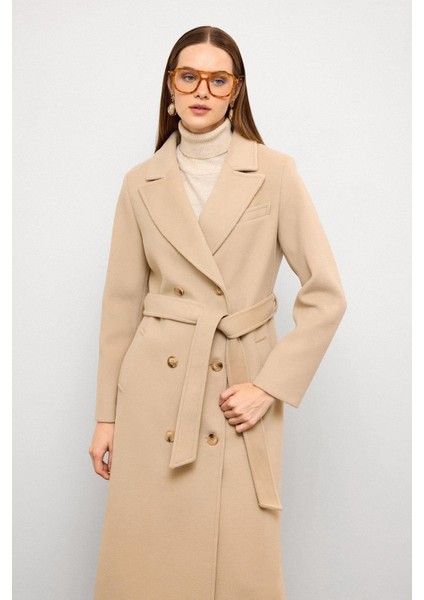 Ceket Yaka Kruvaze Ara Boy Kaban Bej 3094 indirimleri