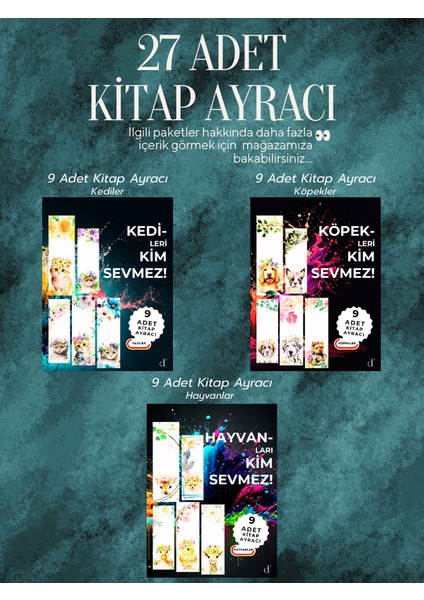 27'li Kitap Ayracı Seti - Bir Arada4 modelleri