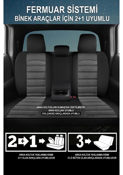 Opel Sinop Orjin Siyah Jakar Kumaş Oto Koltuk Kılıfı modelleri