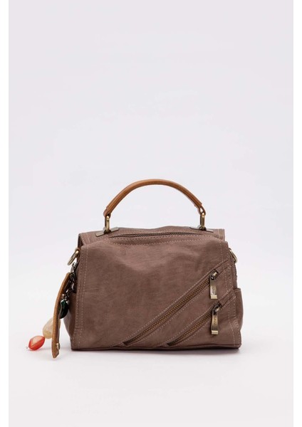 Camel Çapraz Fermuar Detaylı Sırt Çantası