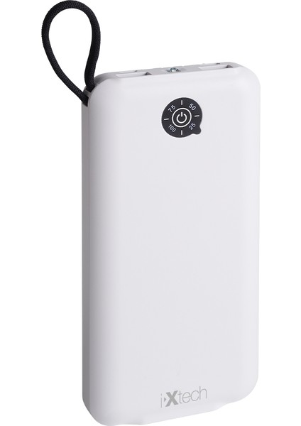İXtech IX-PB013 10.000 Mah El Fenerli Çoklu Şarj Özellikli Powerbank Taşınabilir Şarj Cihazı - Beyaz modelleri