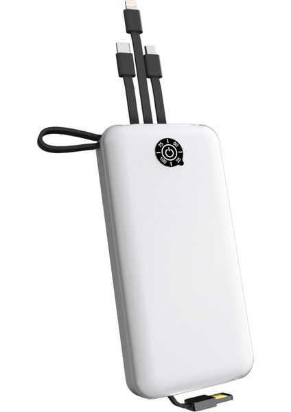 İXtech IX-PB013 10.000 Mah El Fenerli Çoklu Şarj Özellikli Powerbank Taşınabilir Şarj Cihazı - Beyaz indirimleri