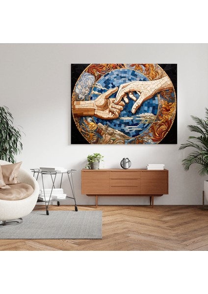 Rönesans Mozaik Kanvas Tablo - Ev Dekorasyonu Duvar Sanatı Sistine Şapeli fiyatları