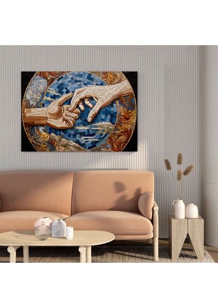 Rönesans Mozaik Kanvas Tablo - Ev Dekorasyonu Duvar Sanatı Sistine Şapeli modelleri