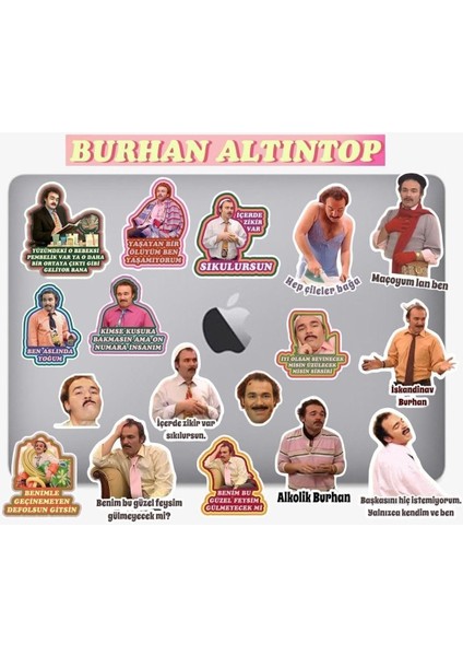 Major Selection Burhan Altıntop Macbook Notebook Tablet Telefon Ajanda Laptop Defter Sticker Seti