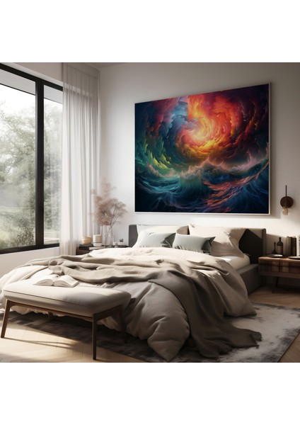 Fırtına Duvar Dekorasyonu - Canlı Renklerle Sanal Fırtına Temalı Duvar Sanatı modelleri