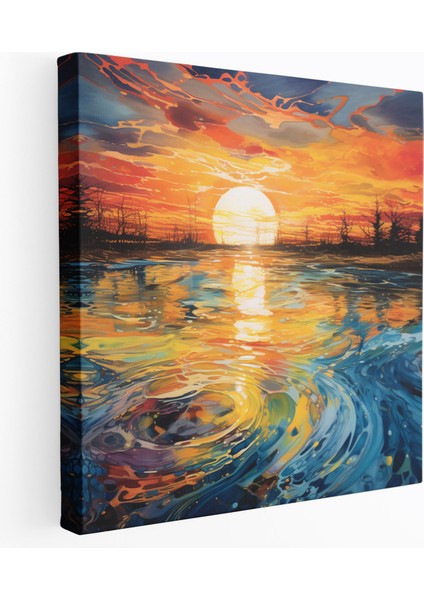 Şafak Duvar Dekorasyonu - Soyut Yansıma Kanvas Tablo - Şafak Kanvas Duvar Sanatı Karışık Medya Şafak
