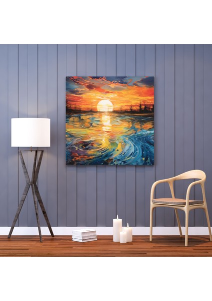 Şafak Duvar Dekorasyonu - Soyut Yansıma Kanvas Tablo - Şafak Kanvas Duvar Sanatı Karışık Medya Şafak modelleri