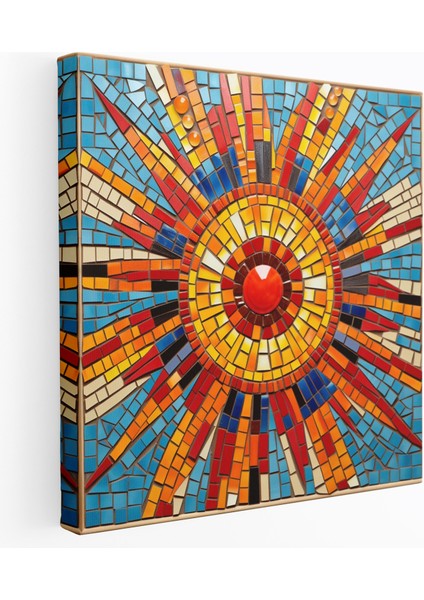 Güneybatı Duvar Dekorasyonu - Canlı Mozaik - Güneybatı Güneybatı Esintili Mozaik Kanvas Tablo Canlı Renkler