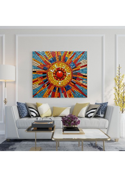 Güneybatı Duvar Dekorasyonu - Canlı Mozaik - Güneybatı Güneybatı Esintili Mozaik Kanvas Tablo Canlı Renkler fiyatları