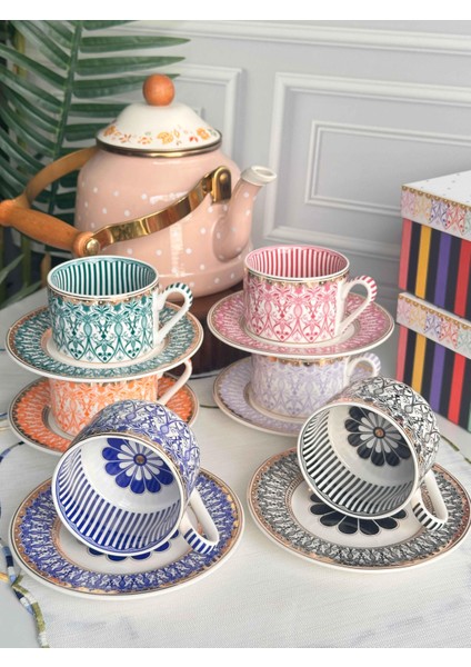 Çay Fincanı Papatya 6 Kişilik 12 Parça