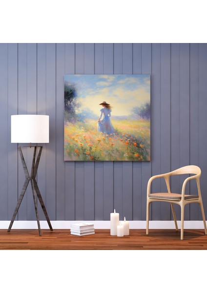 Kadın Duvar Sanatı - Izlenimci Çayır Kanvas Tablo - Kadın Kanvas Tablo Rüya Gibi Atmosfer Çayır modelleri