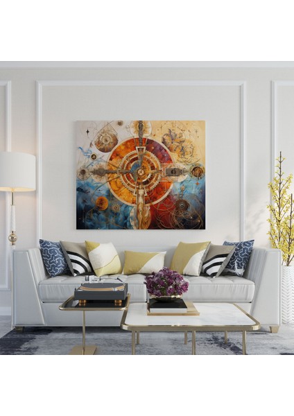 Spiritüel Kanvas Tablo - Kutsal Semboller Kolaj Duvar Sanatı - Ruhsal Duvar Dekorasyonu Uyum modelleri