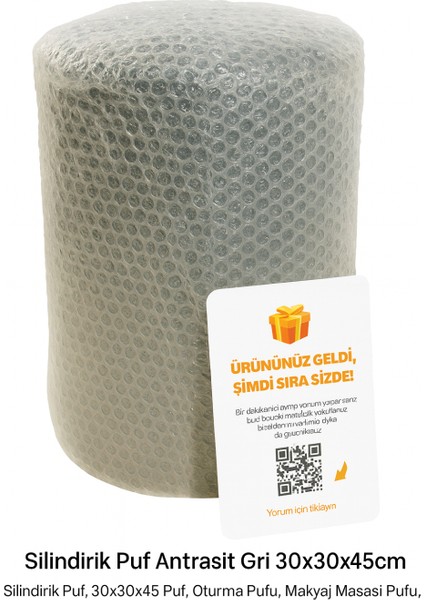 30X30X45 Yuvarlak Babyface Kumaş Puf – Salon, Yatak Odası, Makyaj Masası Pufu indirimleri