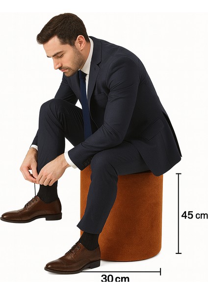 30X30X45 Yuvarlak Babyface Kumaş Puf – Salon, Yatak Odası, Makyaj Masası Pufu