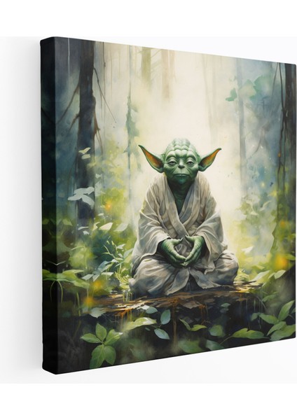 Star Wars Duvar Sanatı - Suluboya Yoda Kanvas Tablo - Star Wars Kanvas Duvar Dekorasyonu