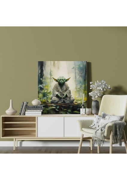Star Wars Duvar Sanatı - Suluboya Yoda Kanvas Tablo - Star Wars Kanvas Duvar Dekorasyonu modelleri