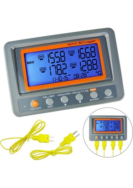 88598 K Tipi Sıcaklık Kayıt Cihazı 4 Kanallı Datalogger