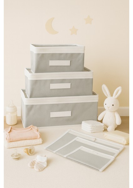 Gri Anne Bebek Bakım Çantası Için 6 Parça Valiz Düzenleyici Organizer Set