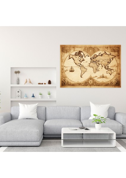Dünya Haritası Kanvas Tablo - Duvar Sanatı Tuval Dünya Haritası modelleri