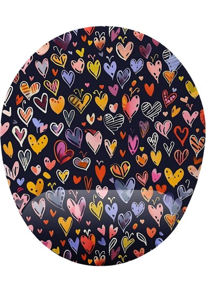 Fikirler Kalp Desenli Bilek Destekli Mouse Pad