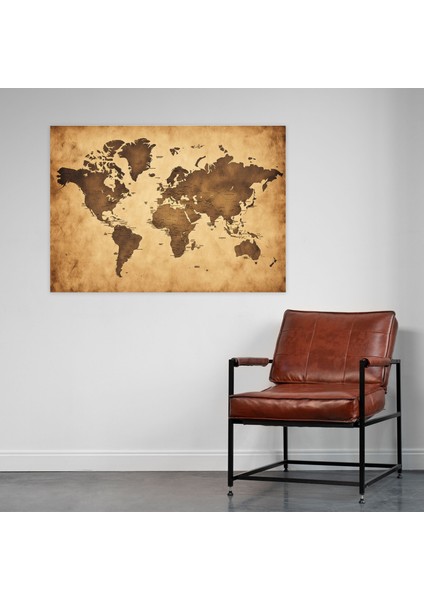 Dünya Haritası Kanvas Tablo - Vintage Sepya - Dünya Haritası Sepya Kanvas Tablo Vintage fiyatları