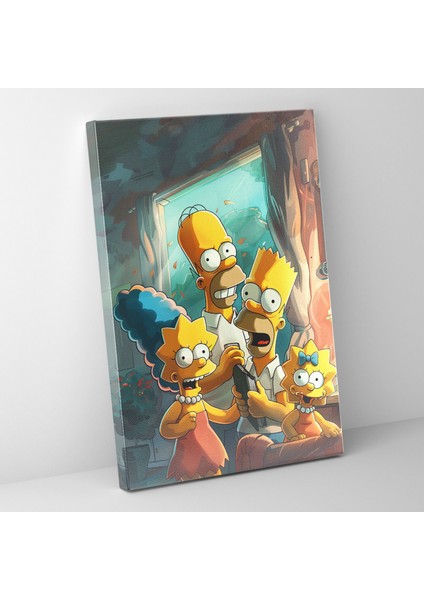 The Simpsons Klasik Çizgi Film Illüstrasyonu Kanvas Tablo - Duvar Sanatı