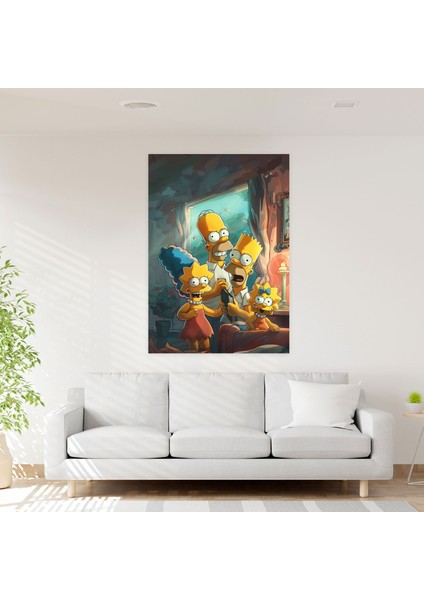 The Simpsons Klasik Çizgi Film Illüstrasyonu Kanvas Tablo - Duvar Sanatı fiyatları