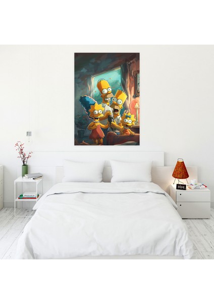 The Simpsons Klasik Çizgi Film Illüstrasyonu Kanvas Tablo - Duvar Sanatı modelleri