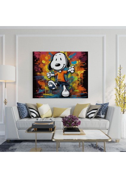 Snoopy Kanvas Tablo - Futbol Topu Duvar Sanatı - Ev Dekorasyonu Canlı Enerjik fiyatları