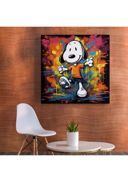 Snoopy Kanvas Tablo - Futbol Topu Duvar Sanatı - Ev Dekorasyonu Canlı Enerjik modelleri