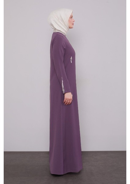 Lila Taş Işleme Detaylı Elbise fiyatları