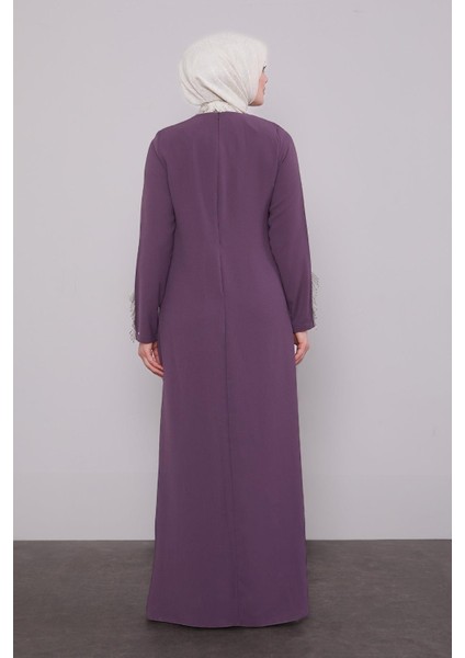 Lila Taş Işleme Detaylı Elbise fırsatları