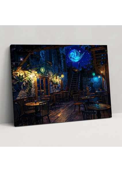 Vincent Van Gogh Kafe Terası Kanvas Tablo - Duvar Dekorasyonu Ev Dekorasyonu