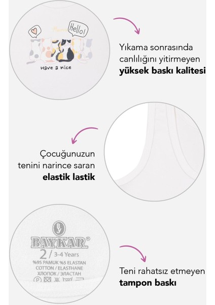 Kız Çocuk Kalın Askılı Renkli Baskılı Klasik Atlet 3'lü Paket 4362 Beyaz fiyatları