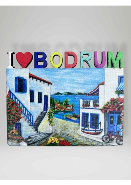 Bodrum Temalı Ahşap Magnet Lazer Kesim Buzdolabı Süsü